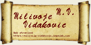 Milivoje Vidaković vizit kartica